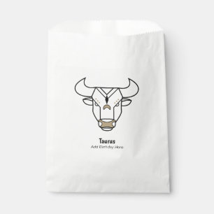 Sachets En Papier Taurus le taureau noir or personnalisé zodiaque