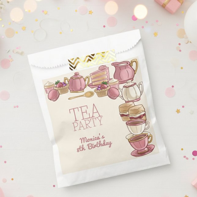 Sachets En Papier Tea rose fille fête d'anniversaire (Créateur téléchargé)