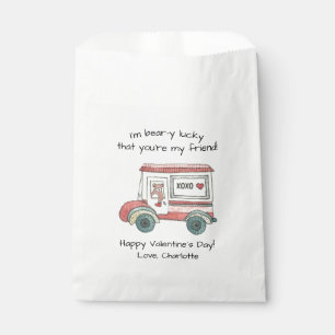 Sachets En Papier Teddy Bear Valentine Mail Truck