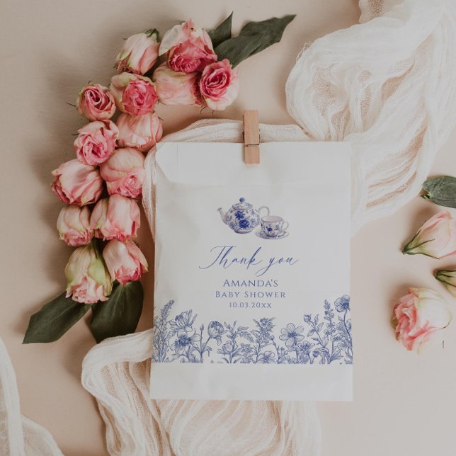 Sachets En Papier Temps Pour Le baby shower Tea Toile (Créateur téléchargé)
