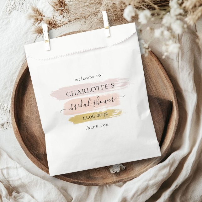 Sachets En Papier Tendance, Moderne, Enterrement de Vie de Jeune Fil (Personalized Trendy, Modern, Bridal Shower Favor Bag)
