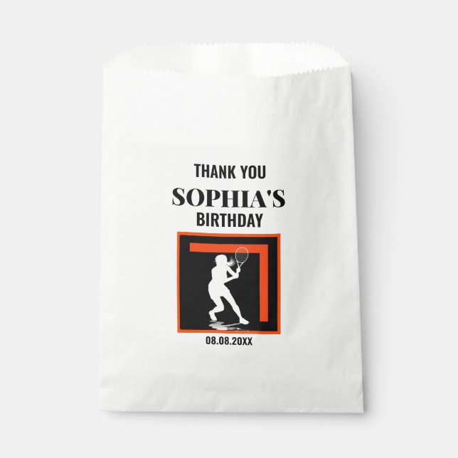Sachets En Papier Tennis Birthday, Tennis Girl Player  (Devant)