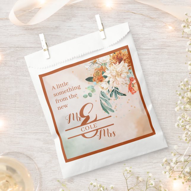 Sachets En Papier Terracotta Floral Wedding Favor Bags (Coupé)