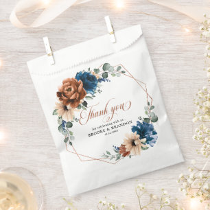 Sachets En Papier Terracotta Marine Bleu Vert Mariage géométrique