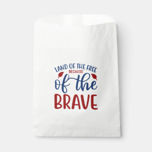Sachets En Papier Terre de libres grâce aux courageux Rouge Bleu