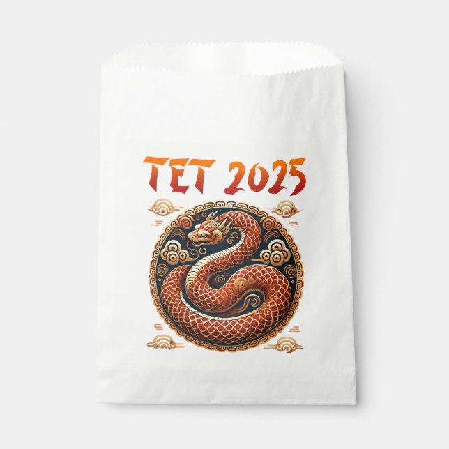 Sachets En Papier Tet 2025 Année du serpent Nouvel An vietnamien (Devant)