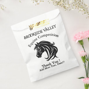 Sachets En Papier Tête de magnifique cheval noir tout texte personna