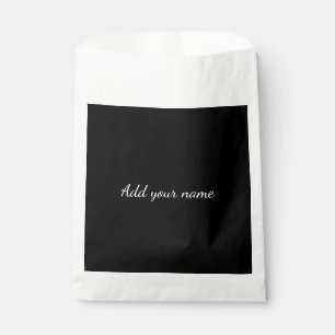 Sachets En Papier Texte de message noir uni ajouter un nom ici jeté