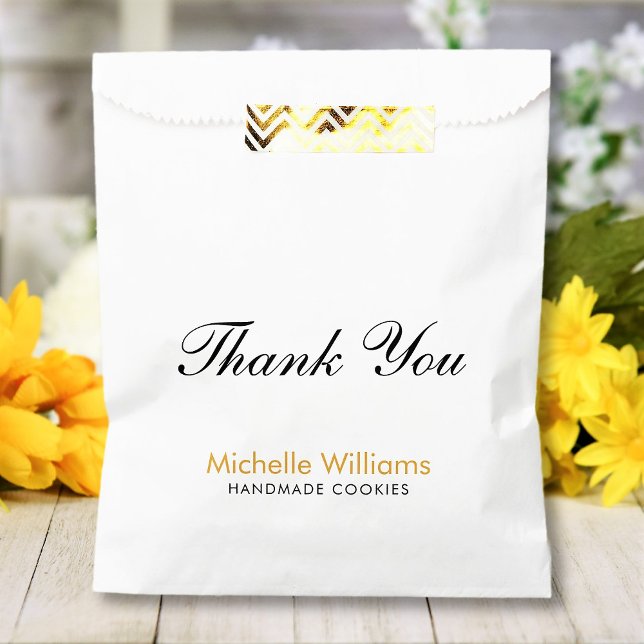 Sachets En Papier Texte de nom personnalisé Merci (Créateur téléchargé)