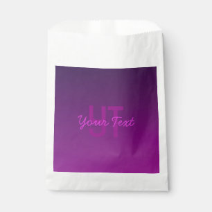 Sachets En Papier Texte monogramme modifiable moderne & Ombre violet