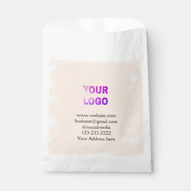 Sachets En Papier texte simple minimal ajoutez votre logo/conception (Devant)