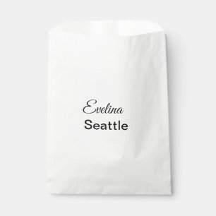 Sachets En Papier Texte simple minimal ajoutez votre nom lieu ville