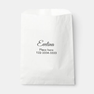 Sachets En Papier Texte simple minimal ajoutez votre nom lieu ville