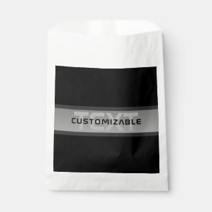 Sachets En Papier Texte superposé personnalisable moderne Noir & G
