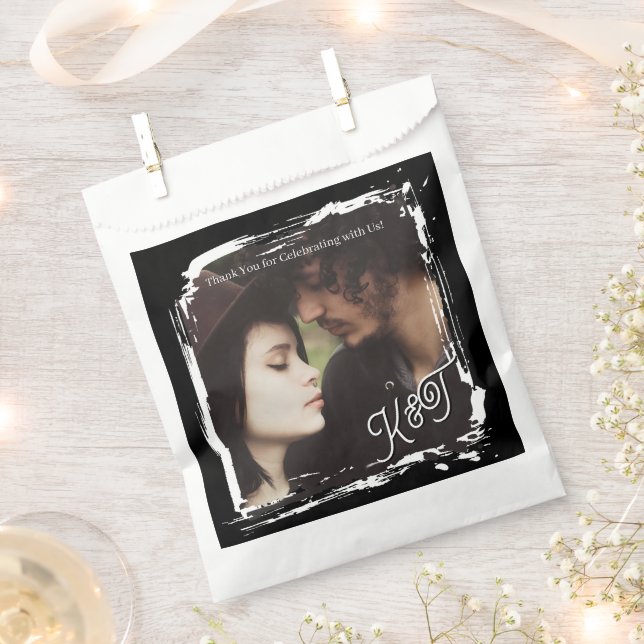 Sachets En Papier Thank You | Photo Template Wedding (Coupé)