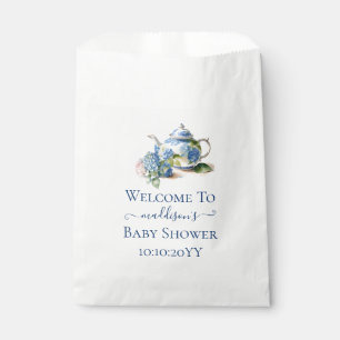 Sachets En Papier Thé dansant pour Baby Shower avec Hydrangeas bleus
