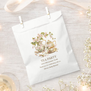 Sachets En Papier Théière Florale Thé Party Moment du Thé Baby Showe
