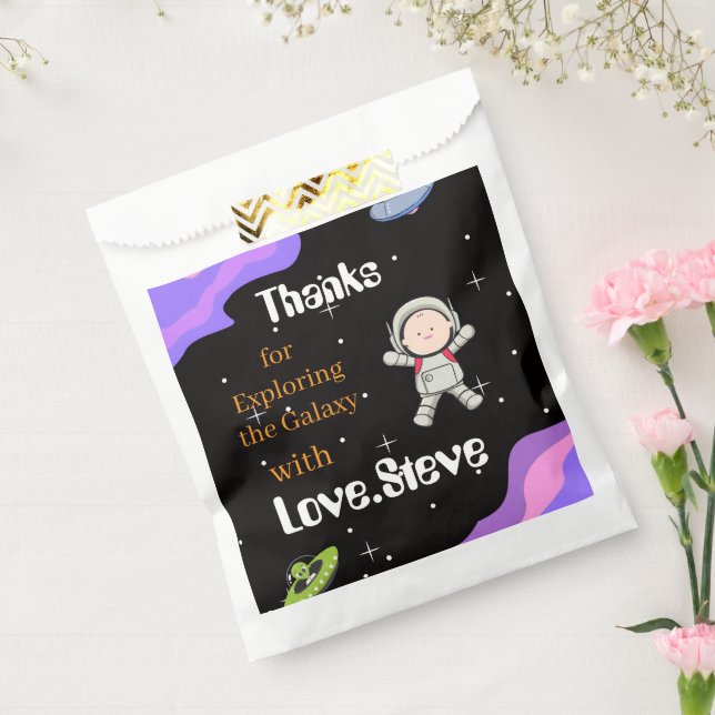 Sachets En Papier Thème de fête d'anniversaire dans l'espace (Scellé)