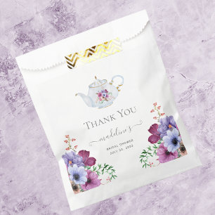 Sachets En Papier Thème de théière de fête de mariage floral vintage