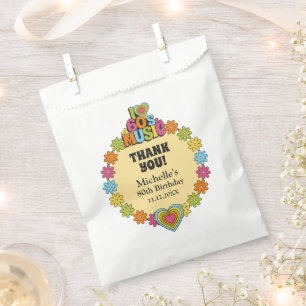 Sachets En Papier Thème musical rétro des années 60 pour 80e anniver