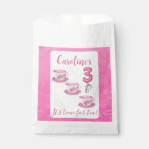 Three It’s Time for Tea 3rd Birthday Invitation