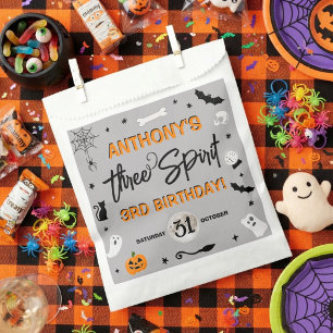 Sachets En Papier Three Spirit ! Fête d'anniversaire Halloween 3 ans