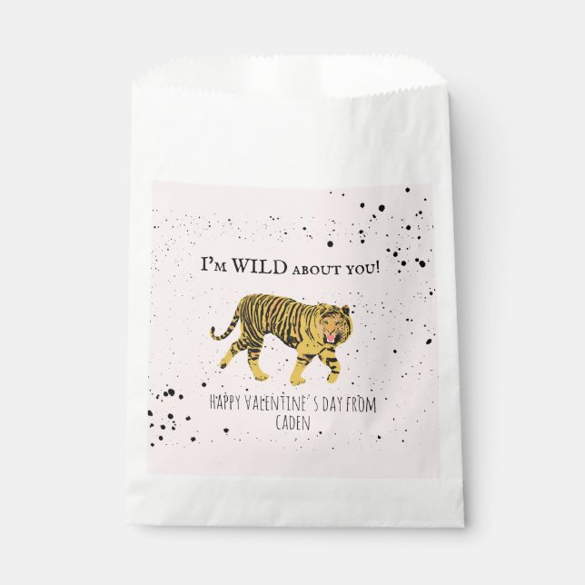 Sachets En Papier Tiger Wild À propos de vous Valentine Kids Classro (Devant)