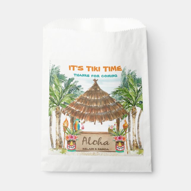 Sachets En Papier Tiki Luau | Plage tropicale (Devant)