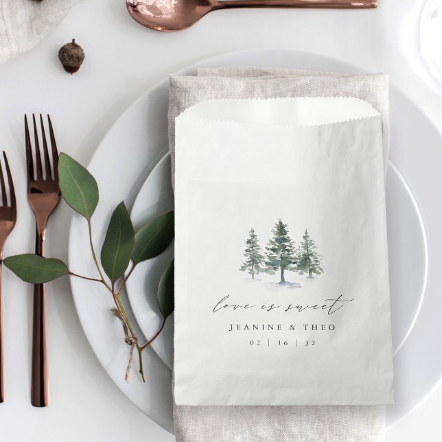 Sachets En Papier Timber Grove | Mariage "L'amour est doux" (Créateur téléchargé)