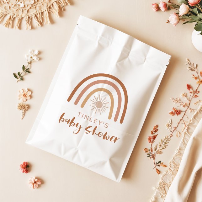 Sachets En Papier TINLEY Boho Terracotta Rainbow Sun Baby Invitation (Créateur téléchargé)