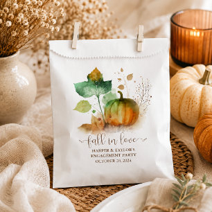 Sachets En Papier Tombez Amoureux Citrouille Élégante Rustique