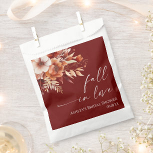 Sachets En Papier Tombez Amoureux Floral Mariage Rusty Burgundy