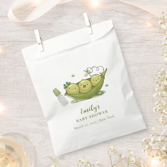 Sachets En Papier Tourbe vert Sage Pea doux dans le Baby shower de p (Coupé)