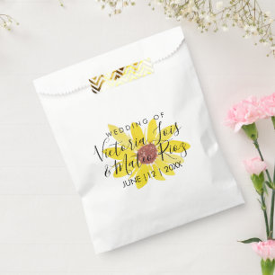 Sachets En Papier Tournesol Aquarelle Fleur Sauvage Jaune Mariage
