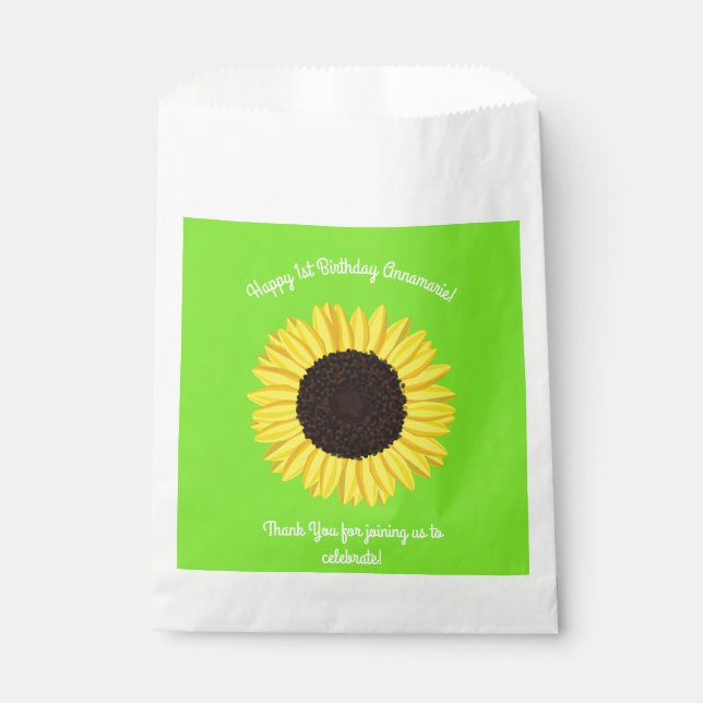 Sachets En Papier Tournesol fête d'anniversaire (Devant)