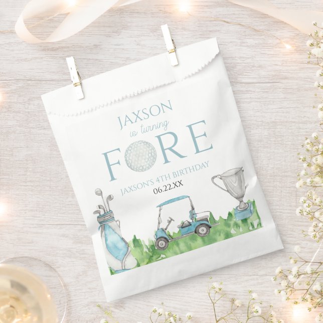 Sachets En Papier Tournez Fore Blue Golf 4e anniversaire (Coupé)