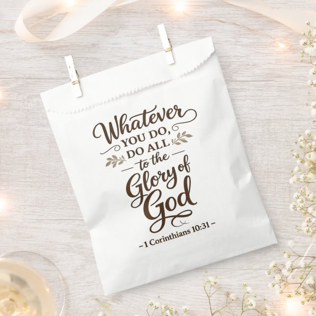 Sachets En Papier Tout pour la gloire de Dieu Écriture  (Coupé)