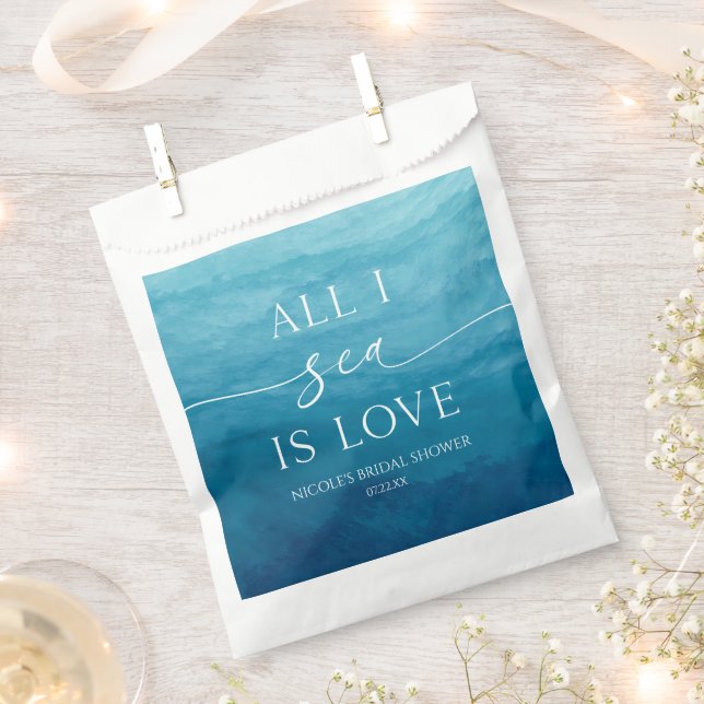 Sachets En Papier Toute la mer n'est qu'amour Océan Plage Mer Enterr (Coupé)