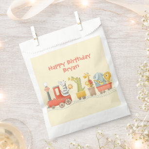 Sachets En Papier Train d'animaux musicaux d'anniversaire
