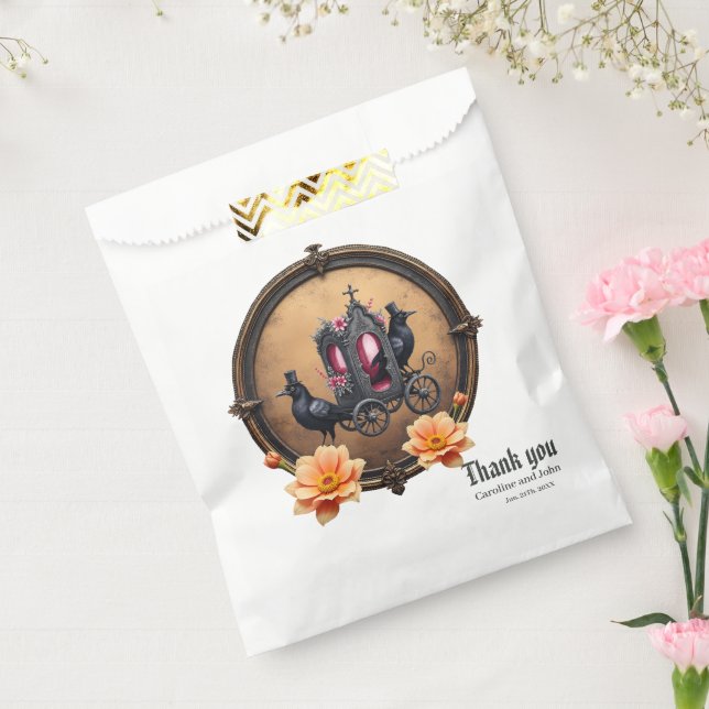 Sachets En Papier Transport gothique avec Ravens et Rose (Scellé)