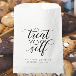 Sachets En Papier Treat Yo Self Calligraphy Style Wedding Favor Bags