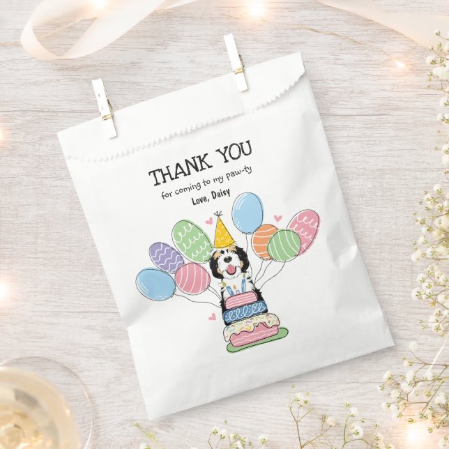Sachets En Papier Tri Color Sheepadoodle fête d'anniversaire (Coupé)