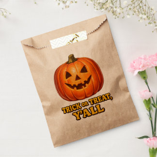 Sachets En Papier Trick or Treat Y'all Citrouille Rétro du Sud
