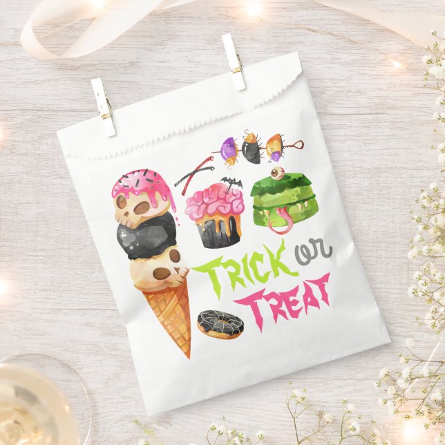 Sachets En Papier Trick ou traiter Halloween Candy Favoriser Sac (Coupé)