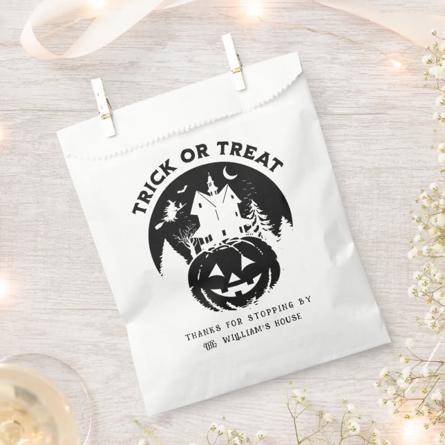 Sachets En Papier Trick Ou Traiter Halloween Maison Hantée (Coupé)
