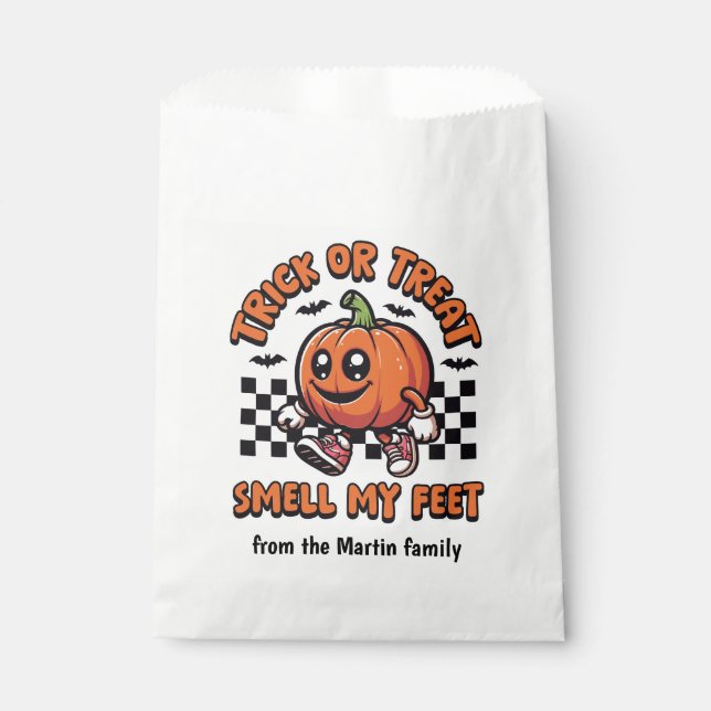 Sachets En Papier Trick ou traiter l'odeur mes pieds Halloween (Devant)