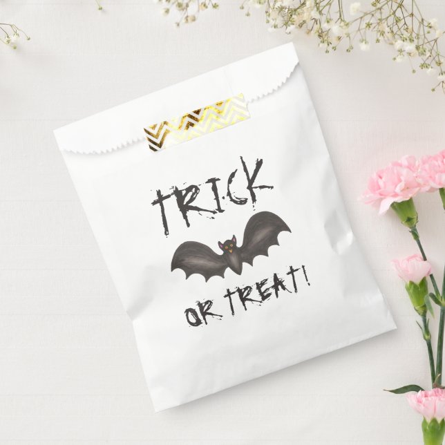 Sachets En Papier Trick ou Treat Flying Black Bat Happy Halloween (Scellé)