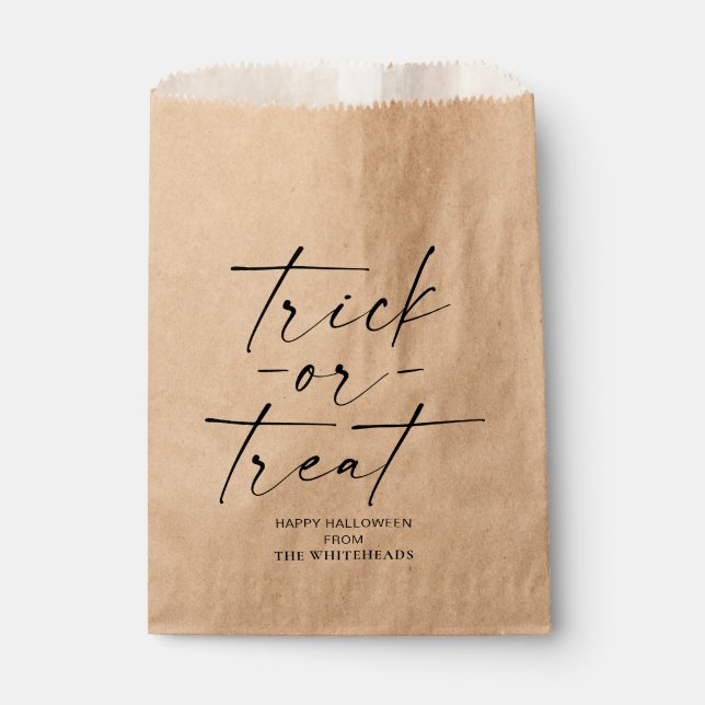 Sachets En Papier Trick ou Treat Halloween (Devant)