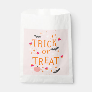 Sachets En Papier Tricoter Ou Traiter L'Halloween Rose