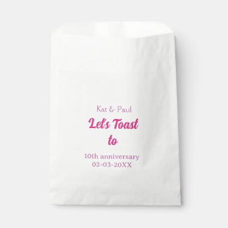 Sachets En Papier Trinquons au 10ème anniversaire de mariage rose no